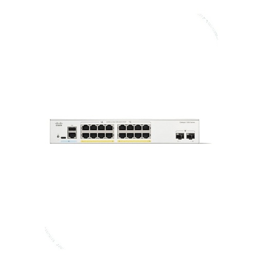 [C1300-16P-2G] Cisco C1300-16P-2G Catalyst 1300 Managed Switch, 16 x 10/100/1000 30W PoE+ ports with 120W power budget, 2 x Gigabit SFP