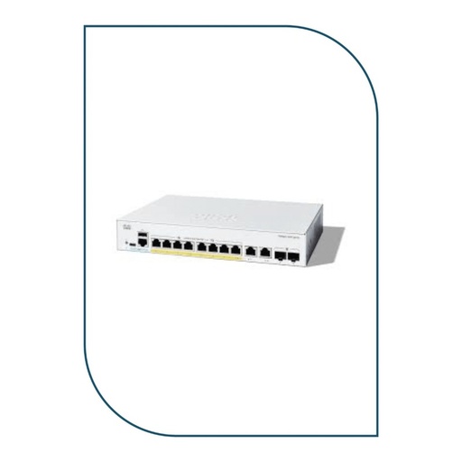 [C1200-8P-E-2G] Cisco C1200-8P-E-2G Catalyst 1200 Smart Switch, 8 x 10/100/1000 PoE+ ports with 67W power budget, 2 x Gigabit copper/SFP combo ports
