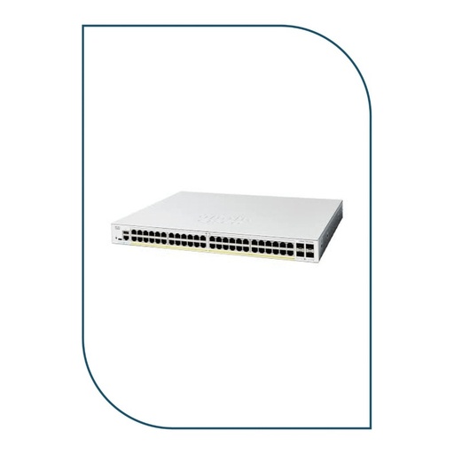 [C1200-48P-4G] Cisco C1200-48P-4G Catalyst 1200 Smart Switch, 48 x 10/100/1000 PoE+ ports with 375W power budget, 4 x Gigabit SFP
