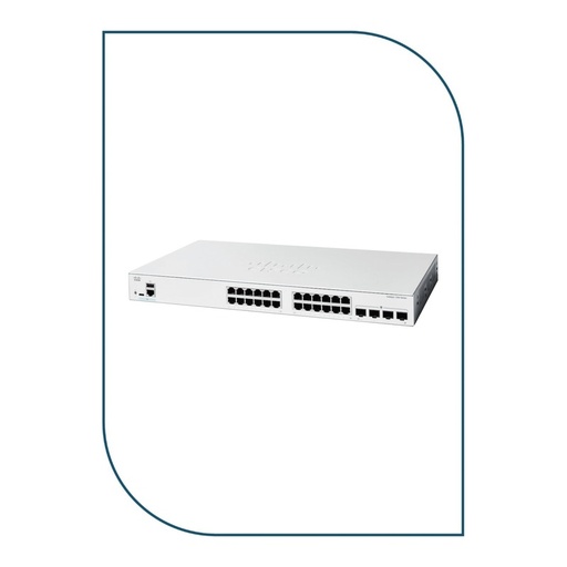 [C1300-24FP-4G] Cisco C1300-24FP-4G Catalyst 1300 Managed Switch, 24 x 10/100/1000 30W PoE+ ports with 370W power budget, 4 x Gigabit SFP