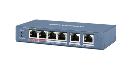 [DS-3E0106HP-E] Hikvision DS-3E0106HP-E 4 Port Fast Ethernet Unmanaged POE Switch