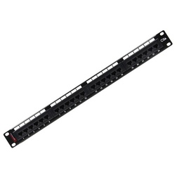 [179122412] Premium Line 179122412 Cat.6A 180° 1U Unshielded Patch Panel, Dual Type IDC, 24 Ports, Black