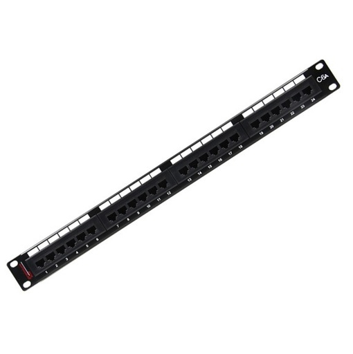 [179122412] Premium Line 179122412 Cat.6A 180° 1U Unshielded Patch Panel, Dual Type IDC, 24 Ports, Black