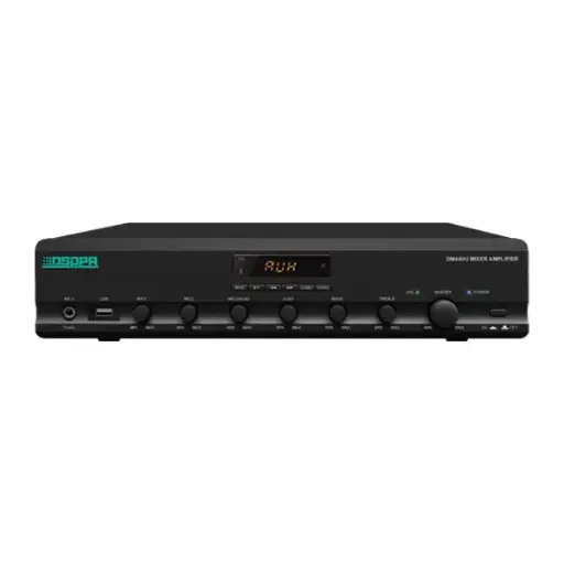 [DMA500U] DSPPA 500W Digital Mixer Amplifier With USB /Bluetooth /FM/Chime/Siren/4 Mic(With PP and  DC24V)