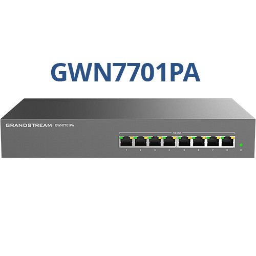 [GWN7701PA] Grandstream GWN7701PA 8-Port Gigabit Unmanaged PoE Switch (8 PoE+)