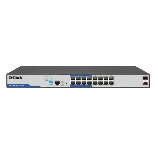 [DGS-F1210-18PS-E] D-Link 18 port Managed Gigabit Switch with 16 Ports Gigabit PoE , 2 Gigabit SFP Uplink Ports