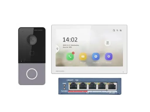 [DS-KIS607-S] Hikvision IP Video Intercom Kit With 4-ch PoE Switch