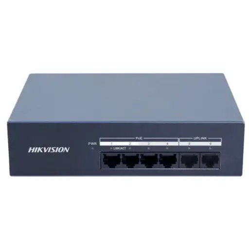 [DS-XS06G-P] Hikvision 4 Port Gigabit Unmanaged POE Switch